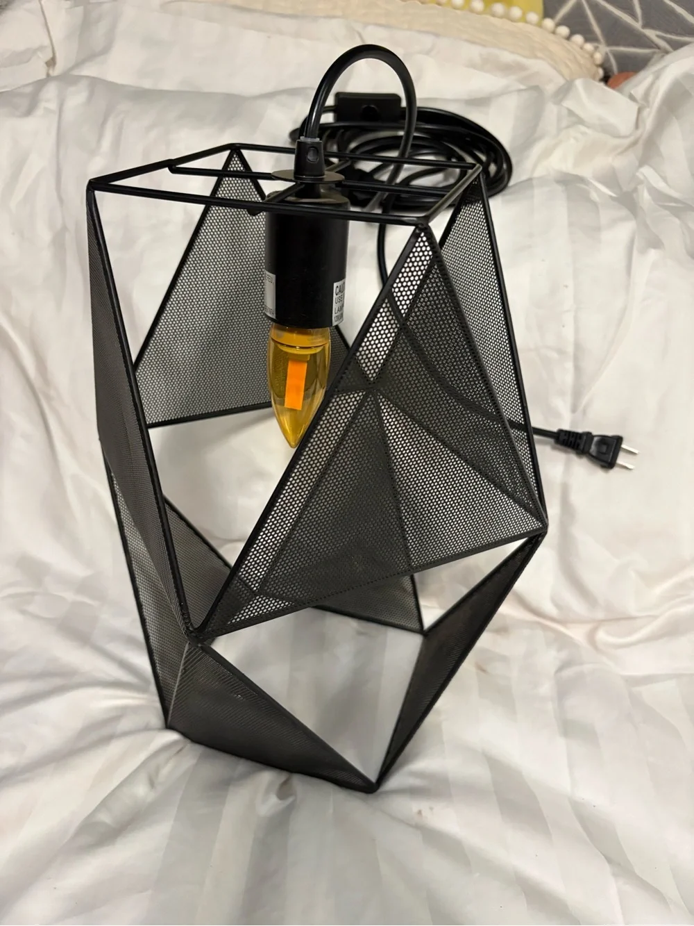Black Geometric Metal Table Lamp Accent Light